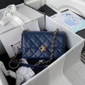 Chanel Flap Shoulder Bag Original leather AS2634 blue JK3071Hn31