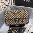 Chanel Flap Shoulder Bag Weave AS2419 black JK3348De45