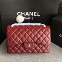 Chanel Flap Shoulder Bags Dark Red Original Lambskin Leather CF1113 Silver JK5743Af99