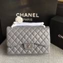 Chanel Flap Shoulder Bags Grey Original Lambskin Leather CF1113 Silver JK5731MO84