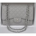 Chanel Jumbo Double Flaps Bag Grey Cannage Pattern A36097 Silver JK191hT91