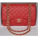 Chanel Jumbo Double Flaps Bag Red Cannage Pattern A36097 Gold JK197NP24