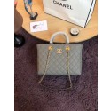 Chanel large shopping bag Calfskin & Gold-Tone Metal A57974 grey JK4382Ag46