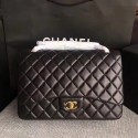 Chanel Maxi Quilted Classic Flap Bag Black Sheepskin Leather A58601 Gold JK5481hk64