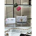 Chanel mini Flap Shoulder Bag Original leather AP2301 grey JK3045Tk78