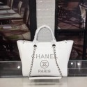 Chanel original Calfskin Leather Tote Bag 78900 white JK5036Rc99