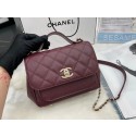 Chanel small flap bag Calfskin & Gold-Tone Metal A93749 Burgundy JK2737Wi77