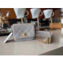 Chanel small flap bag Lambskin & Gold-Tone Metal AS2051 grey JK3817Lp50