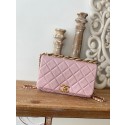 Chanel SMALL FLAP BAG Lambskin & Gold-Tone Metal AS3367 pink JK2303vm49