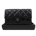 Chanel Tri-Fold Wallet Original Cannage Pattern Leather CHA31506 Black JK1521dV68