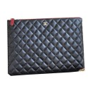 Cheap Chanel Clutch Bag Black Sheepskin Leather A82044 Gold JK882ZZ98