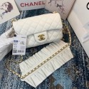 Cheap Chanel small flap bag Lambskin & Gold-Tone Metal AS2204 white JK3776sJ42