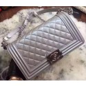 Copy Boy Chanel Flap Shoulder Bag Sheepskin Leather A67189 Grey JK141Ey31