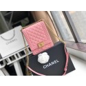 Copy Boy chanel handbag Grained Calfskin & Gold-Tone Metal AS0130 pink JK4692Ey31