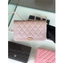 Fake BOY CHANEL Original Wallet on Chain & Gold-Tone Metal B80287 light Pink JK4650bz90