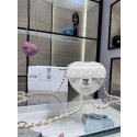 Fake Chanel 2022S Love Heart mini Lambskin Crossbody Chain Bag AO2784 White JK2492tu77