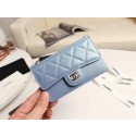 Fake Chanel classic card holder AP0374 sky blue JK1258qZ31