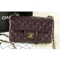 Fake Chanel Classic Flap mini Bag Burgundy Original Cannage Pattern CHA1280 Gold JK795eZ32