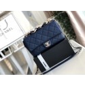 Fake Chanel Lambskin Flap Bag &gold-Tone Metal AS1353 blue JK4356yQ90