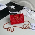 Fake Chanel mini flap bag Sheepskin & Gold-Tone Metal AP1738 red JK3623pE71