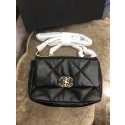 Fake Chanel Origianl Leather 19 Flap Bag AS1160 Black JK3812ny77