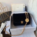 Fake Cheap Chanel flap bag velvet & Gold-Tone Metal AS2222 black JK3747Kt89