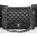 First-class Quality Chanel Classic Flap Bag Black Original Sheepskin Leather CFA1116 Silver JK453VJ28