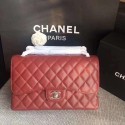 Imitation Chanel Flap Shoulder Bags Marroon Original Calfskin Leather CF1113 Silver JK5386Fo38