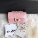 Imitation Chanel Mini Flap Bag Python & Gold-Tone Metal d69900 Pink JK4967EY79