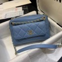 Imitation CHANEL Small camera bag Grained Calfskin & Gold-Tone Metal AS1367 blue JK4000Xr29