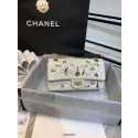 Knockoff AAAAA Chanel 2.55 handbag Aged Calfskin, Charms & Gold-Tone Metal A37586 creamy-white JK4861Jc39