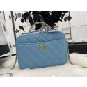 Knockoff CHANEL HANDBAG Grained Calfskin&Gold-Tone Metal AP3222 blue JK2451vf92