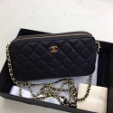 Knockoff Chanel Shoulder Bag Black Cannage Pattern Leather CHA6845 Gold JK5674fY84