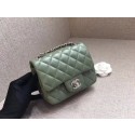 Replica Chanel Classic MINI Flap Bag original Sheepskin Leather A1115 green silver chain JK5177Fi42