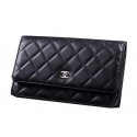 Replica Chanel Matelasse Wallet Sheepskin Leater A31557 Black JK1504Hd81