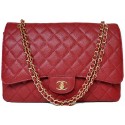 Replica Chanel Maxi Quilted Classic Flap Bag Burgundy Cannage Patterns A58601 Gold JK688YP94