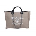 Replica Chanel Medium Canvas Tote Shopping Bag A02042 Khaki JK1055Ye83