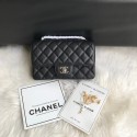 Replica Chanel mini flap bag Grained Calfskin &silver-Tone Metal A1116 black JK3488hD86