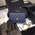 Replica Chanel Original Small classic Sheepskin flap bag AS33814 blue JK4105ui32