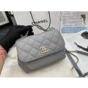 Replica Chanel small flap bag Calfskin & Gold-Tone Metal A93749 light gray JK2733sA83