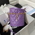 Replica Top Chanel Drawstring Bag & Gold Metal AS3116 purple JK2616Vx24