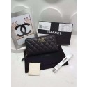 Top Chanel Original Sheepskin Leather Zippy Wallet A32256 Black JK1468lE56