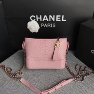 AAA Replica Chanel Gabrielle Mini Shoulder Bag Original Python Leather 8122A Pink JK5407Oy84