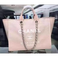 AAA Replica Chanel Large Canvas Tote Shopping Bag A1679 Pink JK244VB75