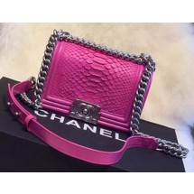 Best 1:1 Chanel Boy Flap Shoulder Bag Python Leather A66094 Rose JK616eT55