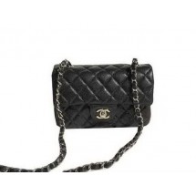 Best 1:1 Chanel Classic Flap Bags black Original Cannage Patterns A1116 Silver JK876OR71