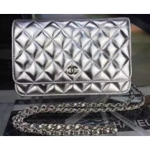 Best 1:1 Chanel mini Flap Bag Silver Cannage Pattern A8373 Silver JK251eT55