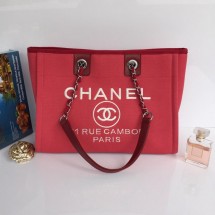 Best Quality Imitation Chanel Medium Canvas Tote Shopping Bag A68045 Rose JK839dK58