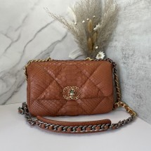 Best Replica CHANEL 19 Flap Bag Original Snake skin flap bag AS1160 Camel JK2438bj75