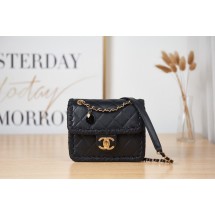 Best Replica Chanel 22C New Woven Piping Square Original Leather Bag AS2495 Black JK2870zU69